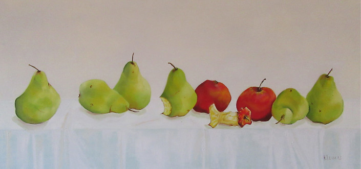 Pears / oil on canvas 24 x 50 / $600.00