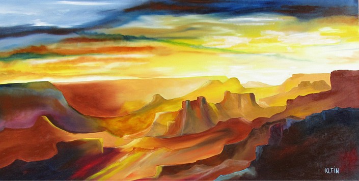 Monsoon Sunset / oil on canvas 24 x 48 / $850.00